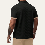 The Cedarcrest Park Men’s Elegant Textured Polo Shirt with Contrast Collar – view 6