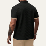 The Cedarcrest Park Men’s Elegant Textured Polo Shirt with Contrast Collar – view 6
