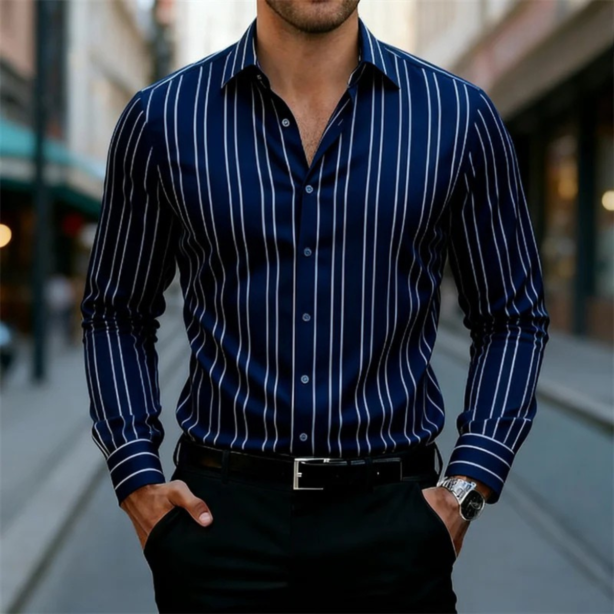 The Harwood Men’s Multicolour Vertical Stripe Casual Shirt – view 5