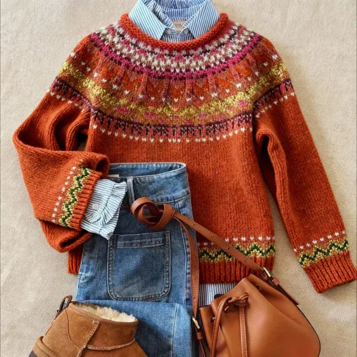 Simona chic vintage knit jumper for women | Ellie Dublin