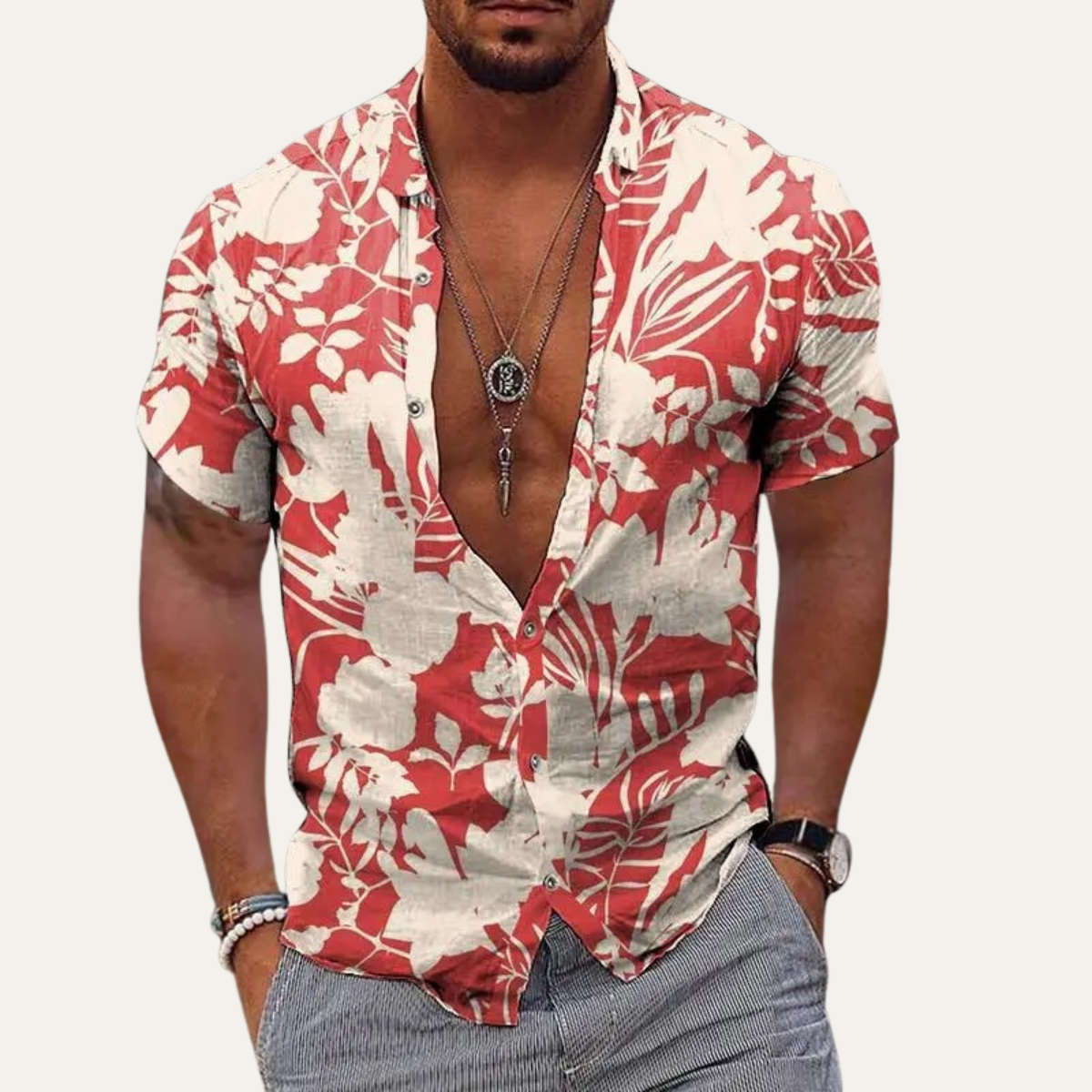 The Ironwood Hill Men’s Soft Tropical Coconut Print Hawaiian Beach Shirt – view 6