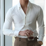 The Redfield Men’s Italian Collar Button Up Shirt — White – view 2