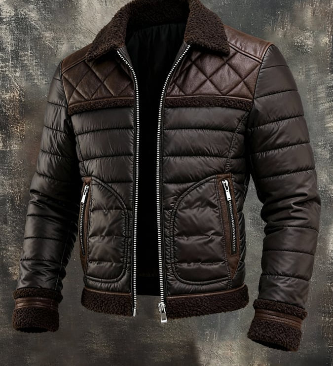 Petar | Cozy Brown Jacket Featuring a Plush Sherpa Collar