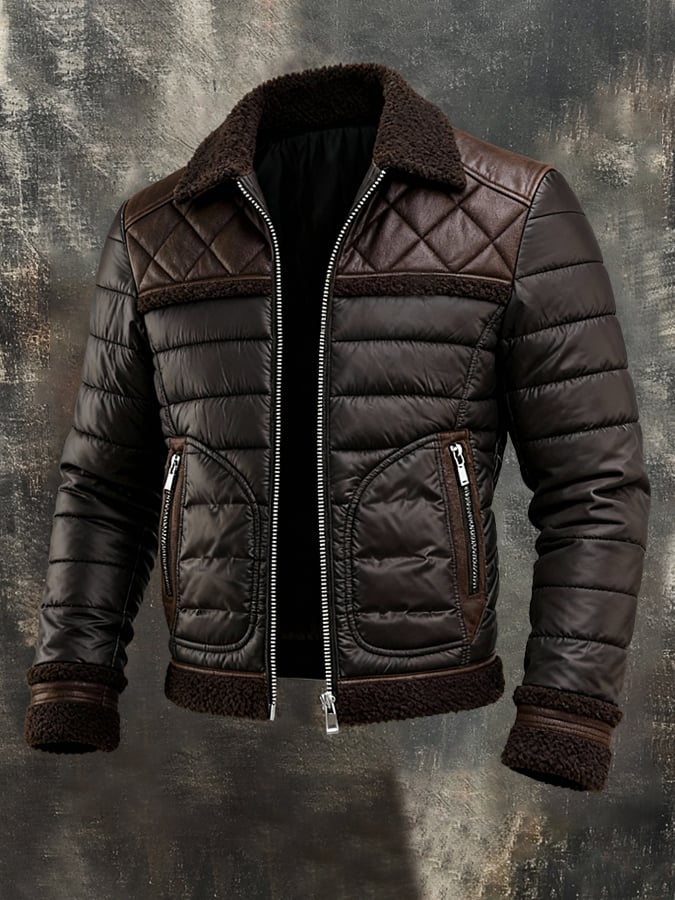 Petar | Cozy Brown Jacket Featuring a Plush Sherpa Collar