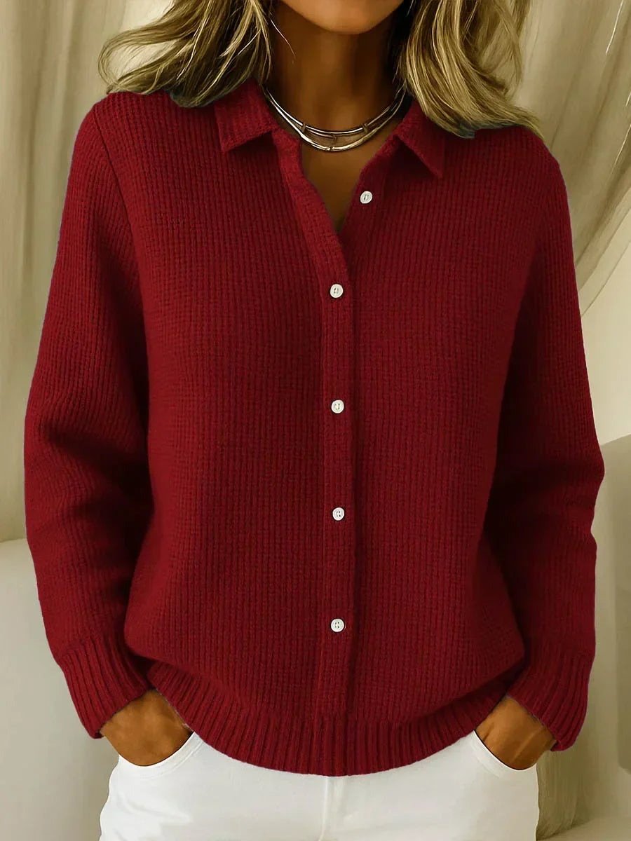 Katrina textured knit button cardigan, alternative view | Ellie Dublin