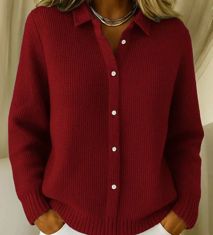 Katrina textured knit button cardigan, alternative view | Ellie Dublin
