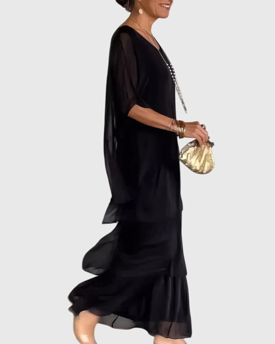 Patricia | Elegant Long and Flowing Dress – view 3