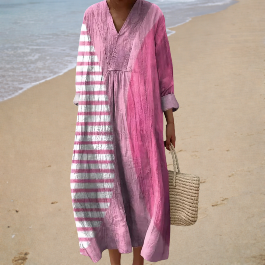 Nadine - Flattering Printed Summer Dress – view 2