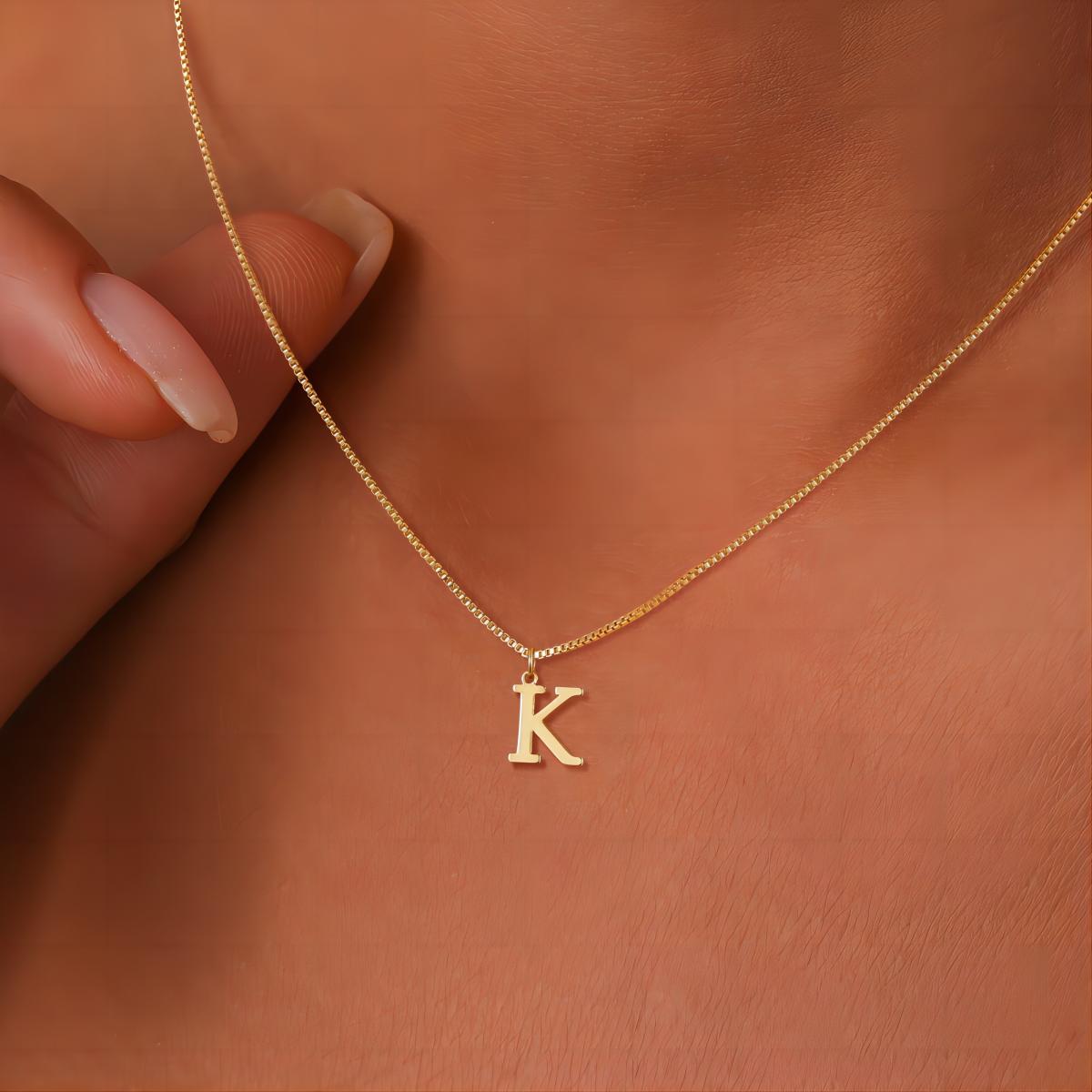 Initials Necklace with Love Letter Design – view 6