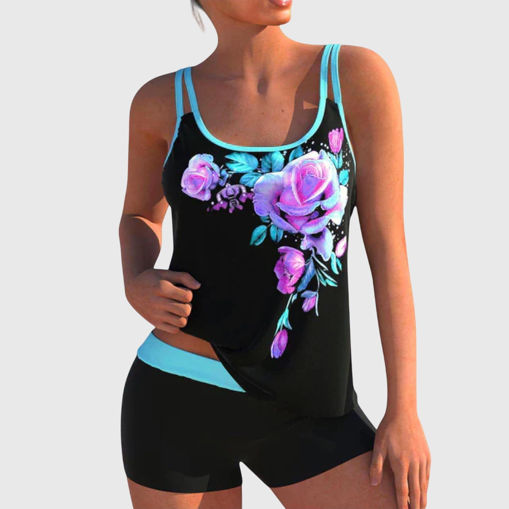 Clotilde | Floral Print Two-Piece Swim Set – view 3