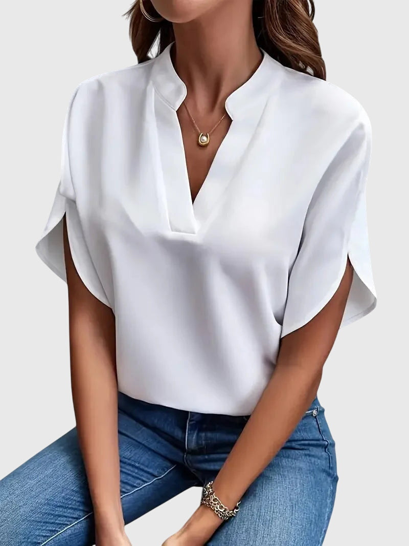 Isabelle | Luxuriously Soft V-Neck Top – view 2