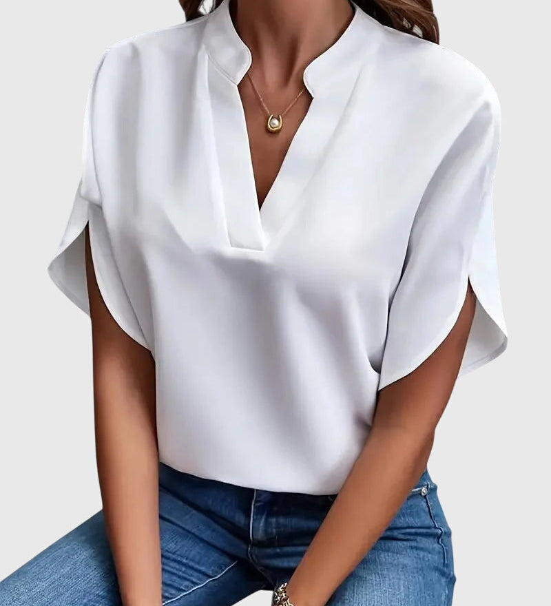 Isabelle | Luxuriously Soft V-Neck Top – view 2