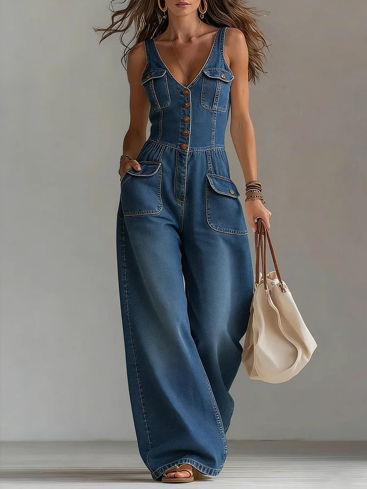 Octavie | Loose Denim Jumpsuit – view 2