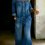 Sidonie | Denim Jumpsuit with Off-Shoulder Design – view 7