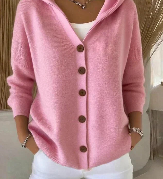 Darienne hooded button-up knit cardigan | Ellie Dublin