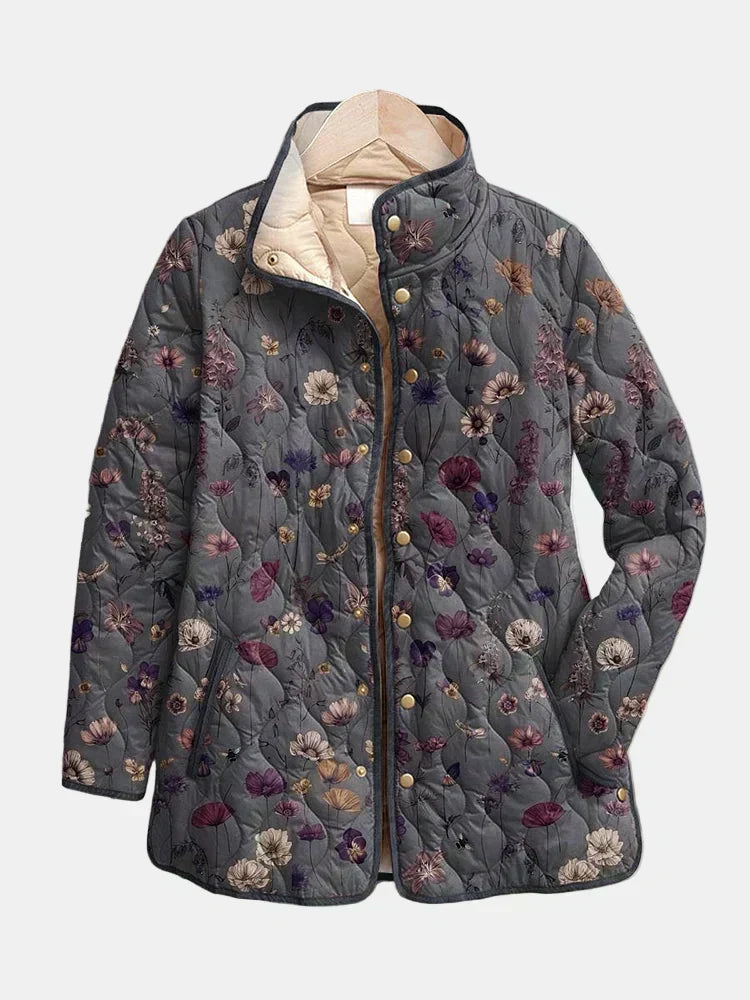 Maureen dried flower quilted jacket for women | Ellie Dublin