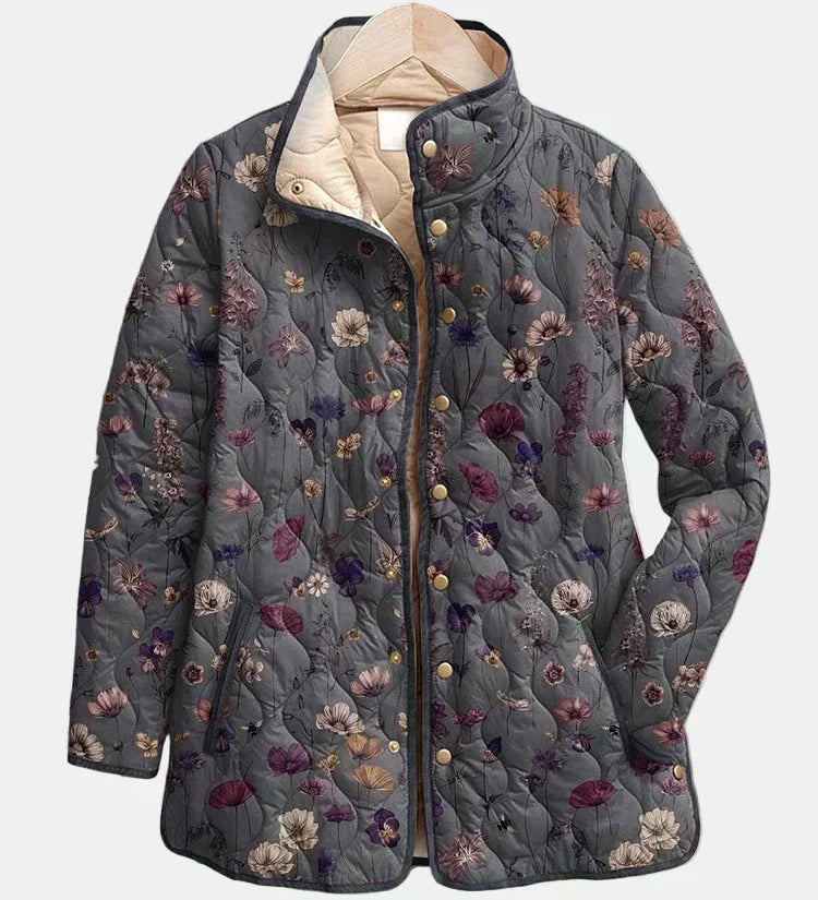 Maureen dried flower quilted jacket for women | Ellie Dublin