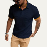 The Crestview Ridge Men’s Summer Textured Polo Shirt with Contrast Collar – view 7