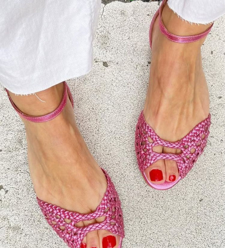 Isadora | Woven Gold Sandals – view 4