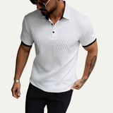 The Cedarcrest Park Men’s Elegant Textured Polo Shirt with Contrast Collar – view 7