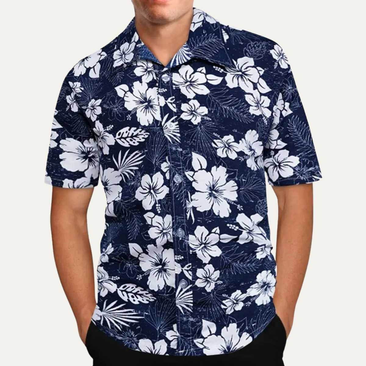 The Silverfield Men’s Lightweight Tropical Coconut Print Hawaiian Beach Shirt – view 7