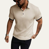 The Brookside Park Men’s Classic Textured Polo Shirt with Contrast Collar – view 7