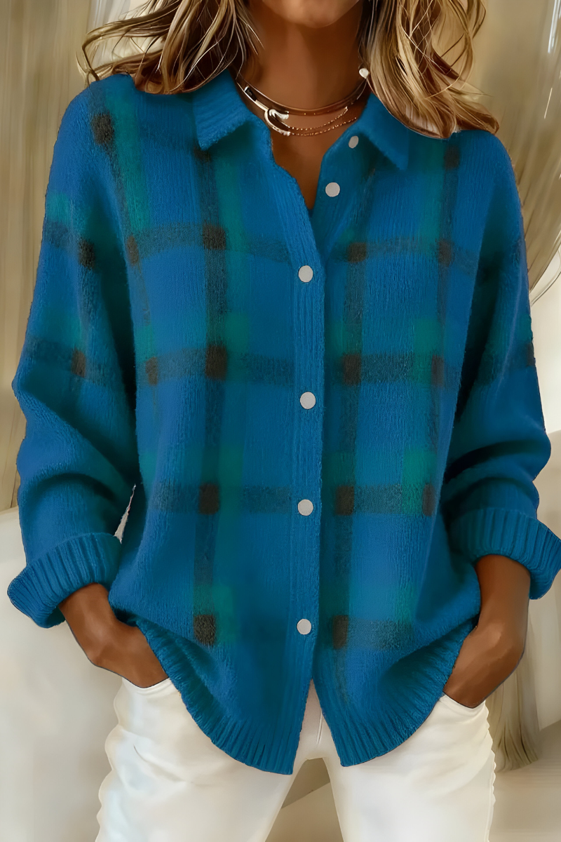 Colette plaid cardigan, sixth colourway | Ellie Dublin