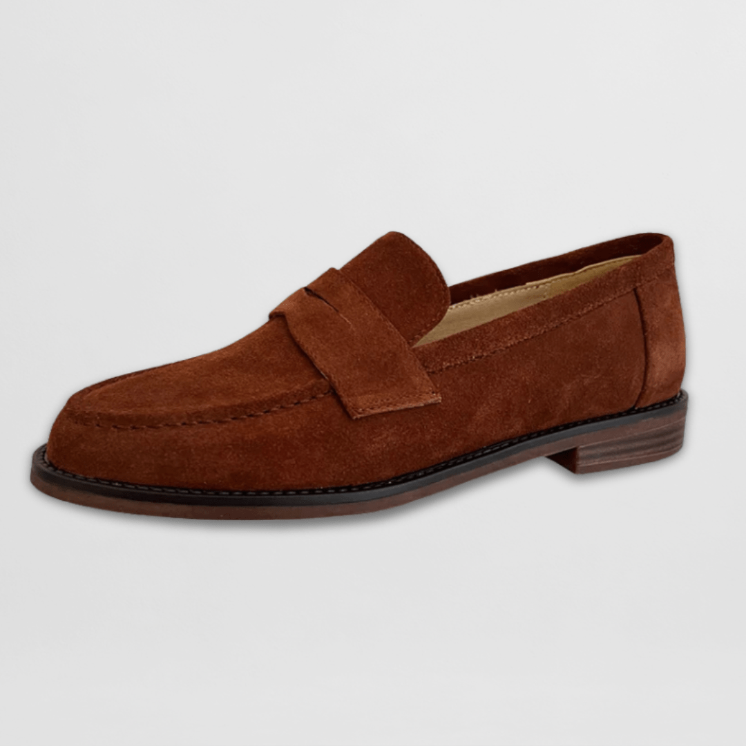 Rionach retro suede-effect loafers for women | Ellie Dublin