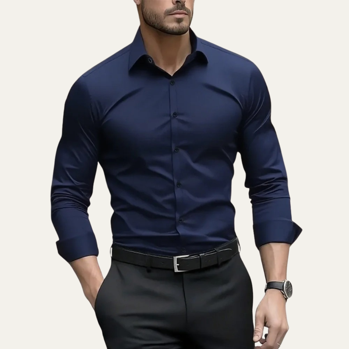The Pantelleria Men's Elegant Solid Colour Business Shirt – view 6