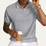 The Willowstone Ridge Men’s Textured Button-Up Trendy Polo Shirt – view 7
