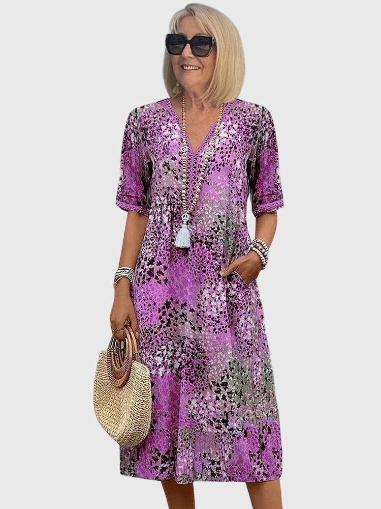 Bella | Elegant Floral Midi Dress – view 5