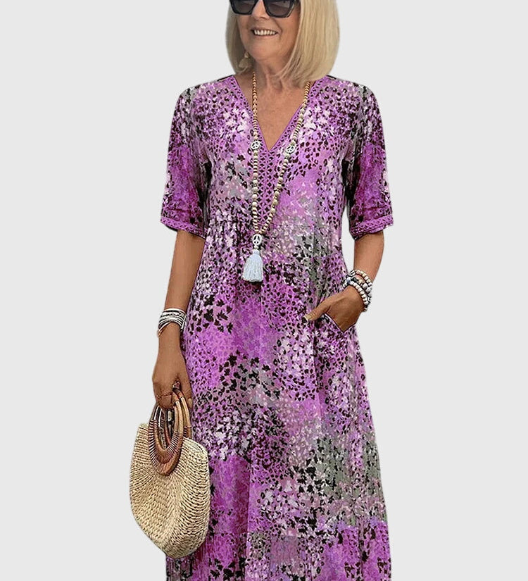Bella | Elegant Floral Midi Dress – view 5