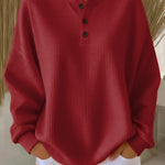 Mirabel waffle henley sweatshirt, third colourway | Ellie Dublin