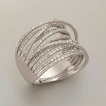 Retro Silver Stacked Zirconia Ring – view 2