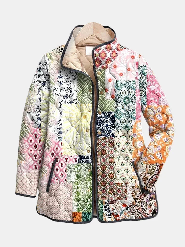 Colleen bohemian mosaic quilted jacket for women | Ellie Dublin