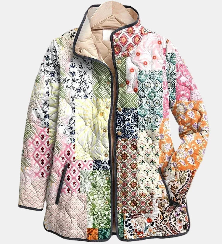 Colleen bohemian mosaic quilted jacket for women | Ellie Dublin