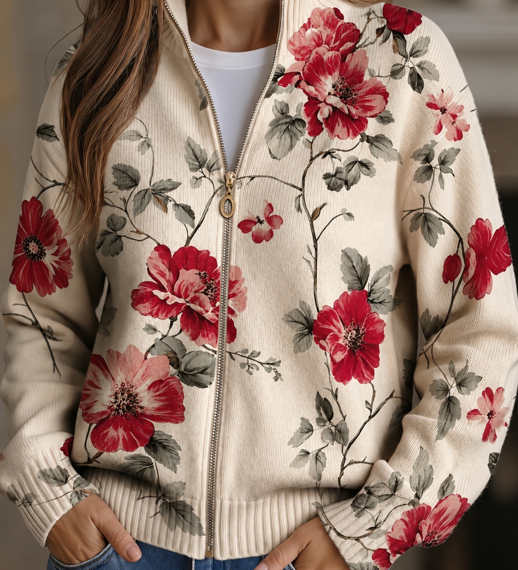 Iseult vintage rose zip cardigan for women | Ellie Dublin