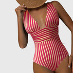 Sidonie | Supportive Striped One-Piece Swimsuit – view 6