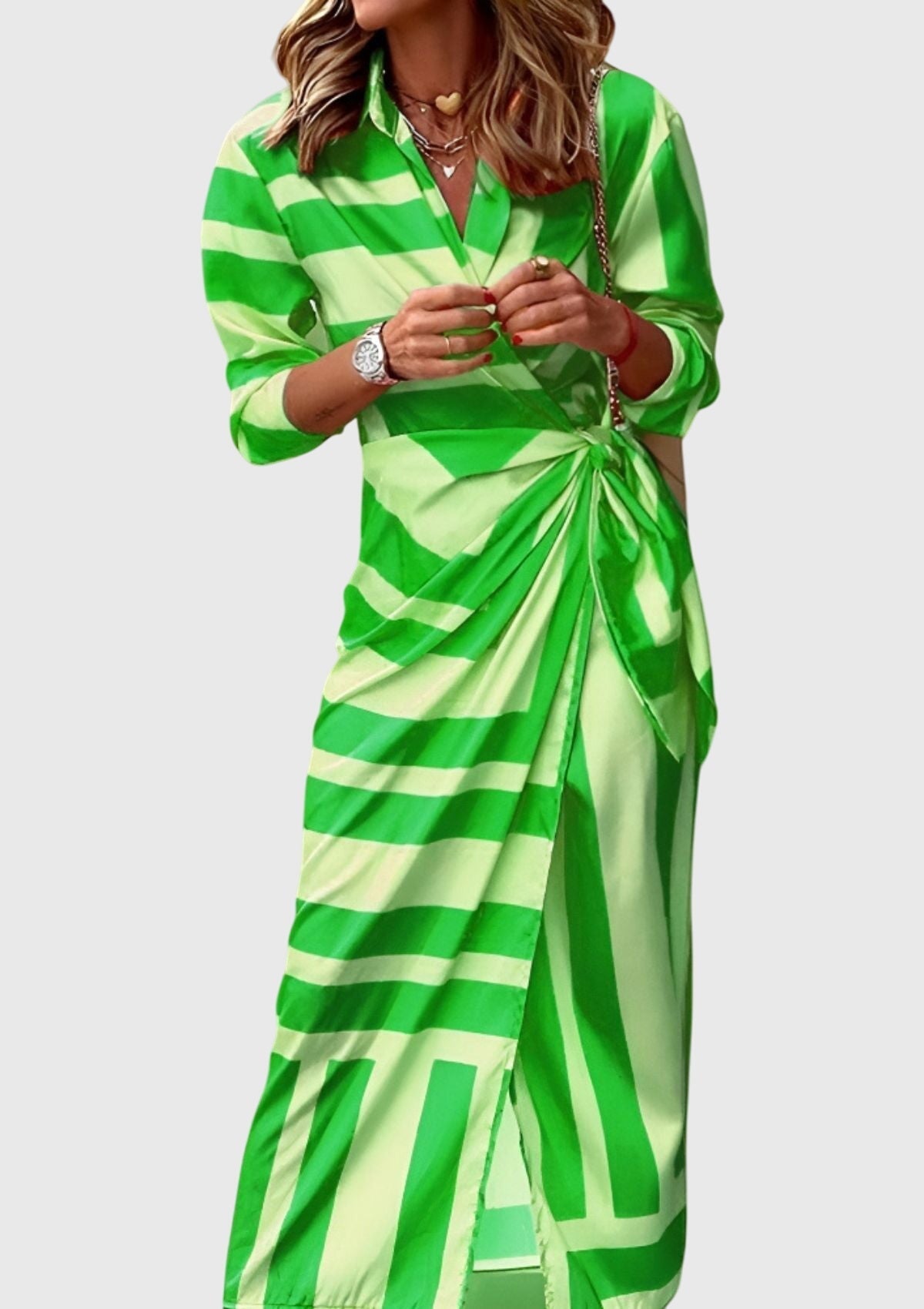 Everly | Elegant Wrap Dress with Print – view 9