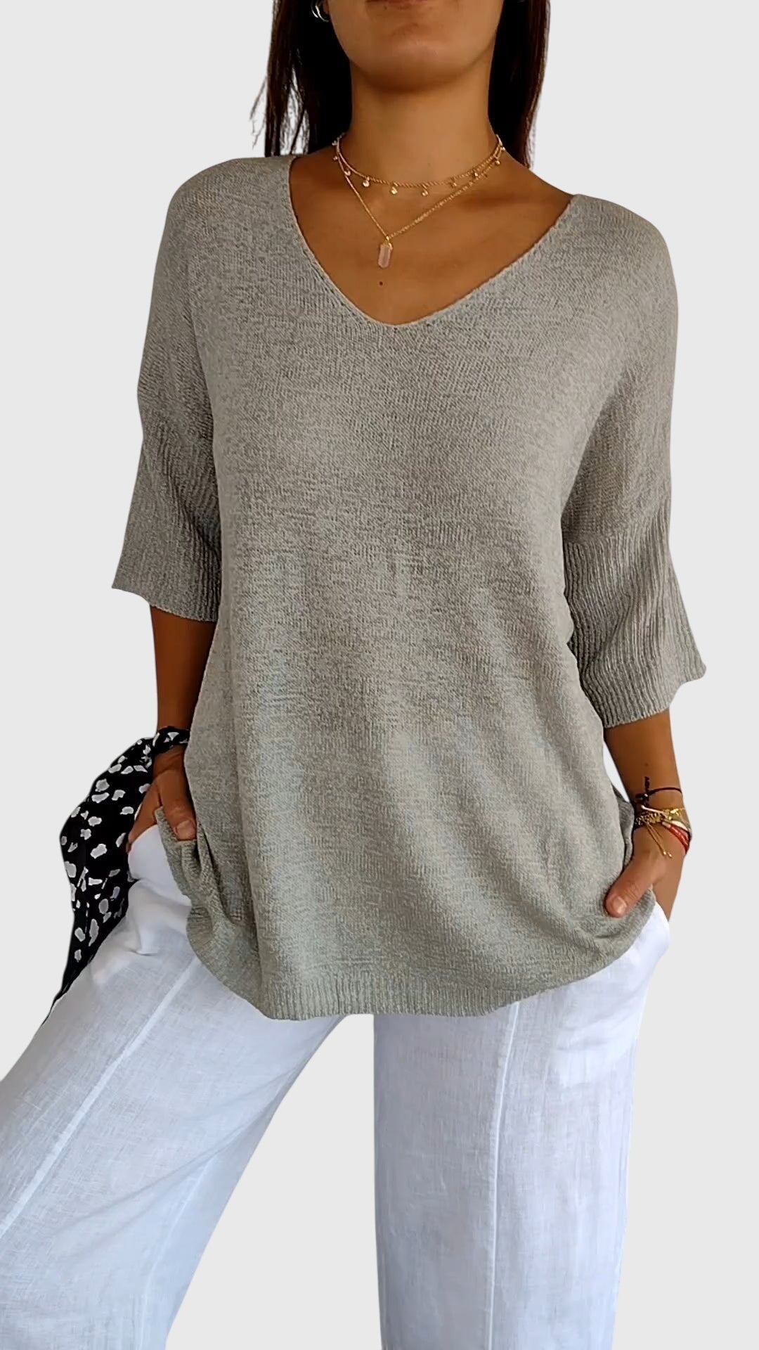 Caroline | Stylish V-Neck Blouse – view 11