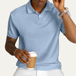 The Willowstone Ridge Men’s Textured Button-Up Trendy Polo Shirt – view 8