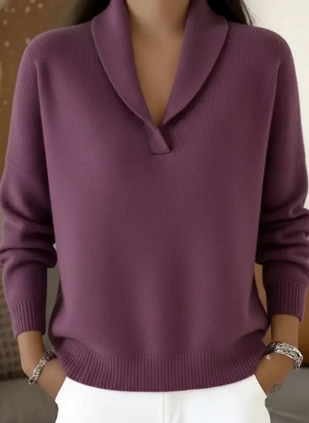 Antonine V-neck jumper, fifth colourway | Ellie Dublin