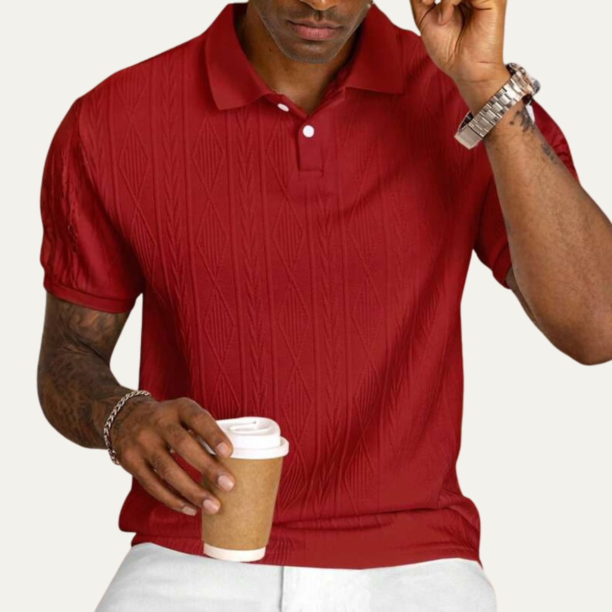 The Ridgebrook Men’s Textured Button Up Casual Polo Shirt – view 8