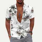 The Willowrun Men’s Classic Tropical Coconut Print Hawaiian Beach Shirt – view 2