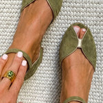 Olivia | Elegant Sage Green Sandals – view 4
