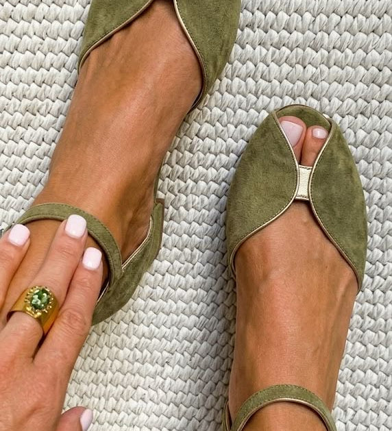 Olivia | Elegant Sage Green Sandals – view 4