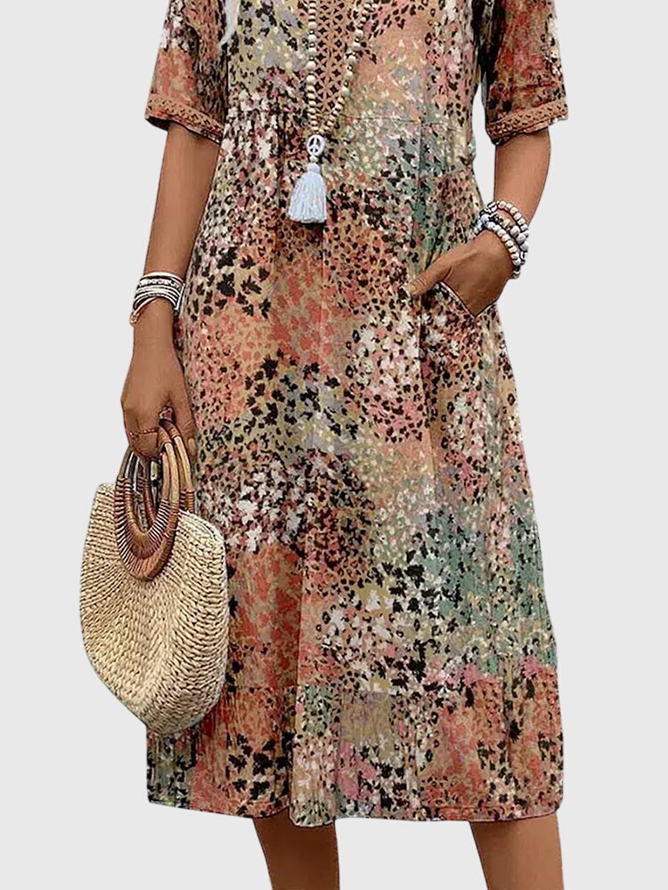 Bella | Elegant Floral Midi Dress – view 7