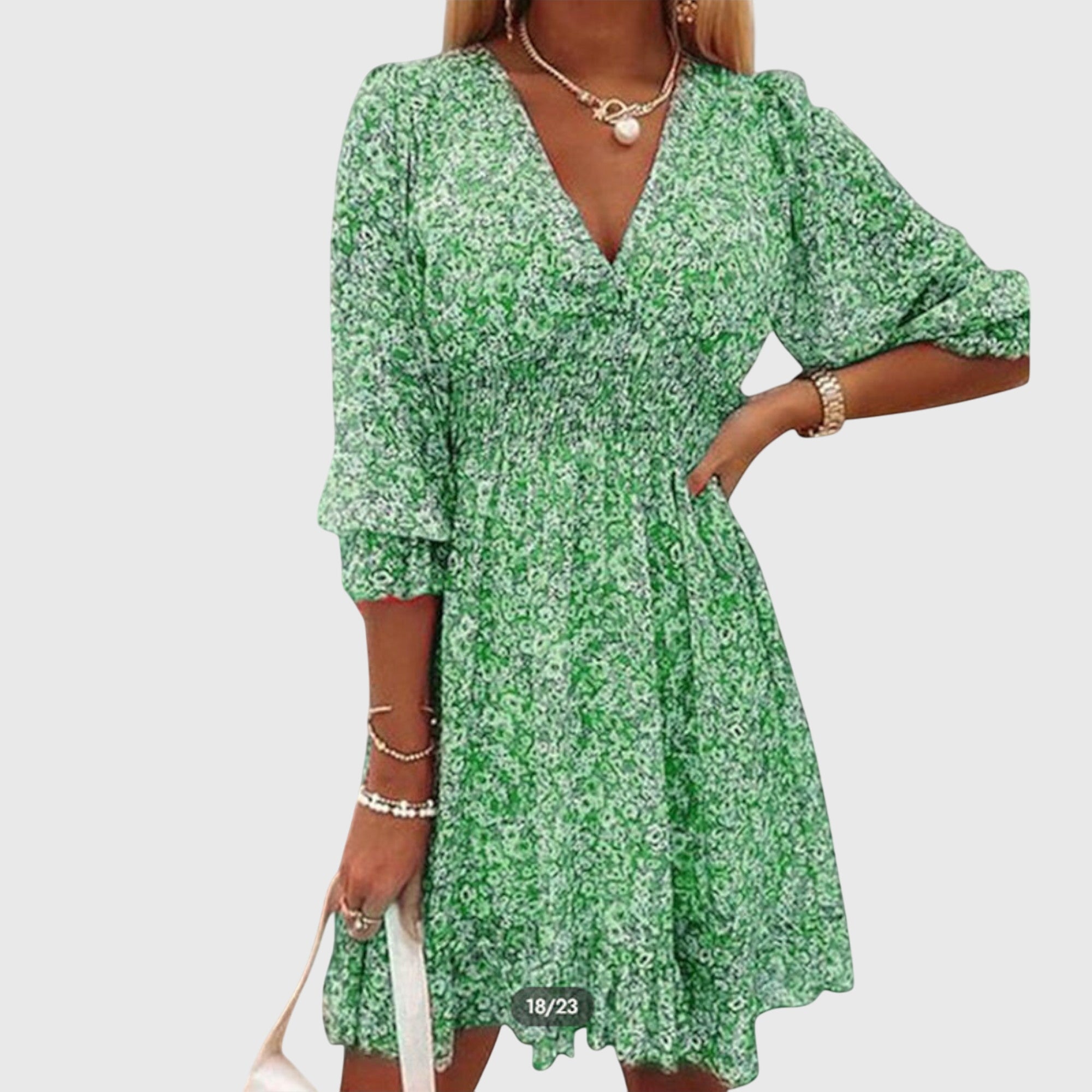 Christine | Floral Puff Sleeve Dress – view 3