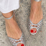 Isadora | Woven Gold Sandals – view 9