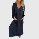 Carol | Long Boho Dress with Pockets – view 3